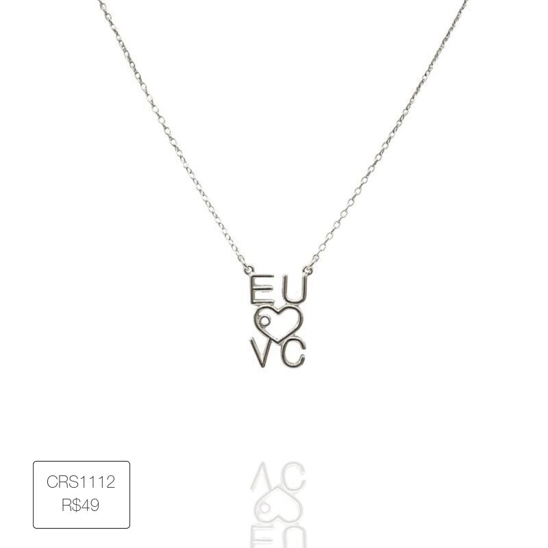 Colar Eu Amo Voce Prateado